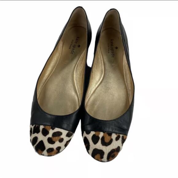 kate spade Shoes - Kate spade leather/calf fur jazz flats 8.5